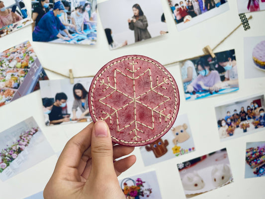 Fog Wax Leather Snowflake Coaster